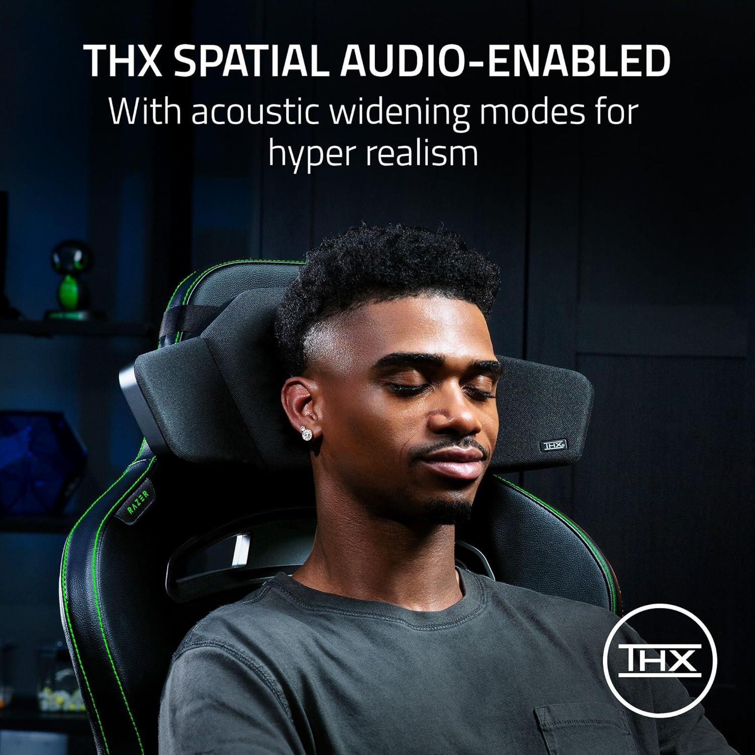 imageRazer Clio Wireless Speaker Head Cushion THX Spatial Audio Enabled  Integrated Near Field Dual Speakers  Multiple Audio Setups  Two 43 mm Full Range Drivers  Aluminum Cone  Bluetooth ampamp USB C