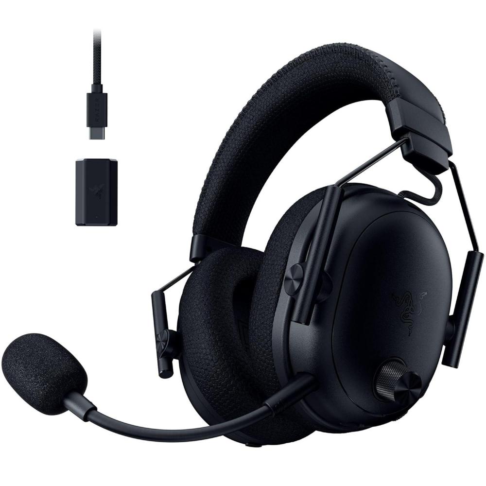 imageRazer BlackShark V3 Pro Wireless ANC Gaming Headset for PC Full Band Mic  50mm Drivers  24 GHz Bluetooth USB 35mm  Works with Mac PS5 Nintendo Switch Smartphone  70 Hr Battery  Black