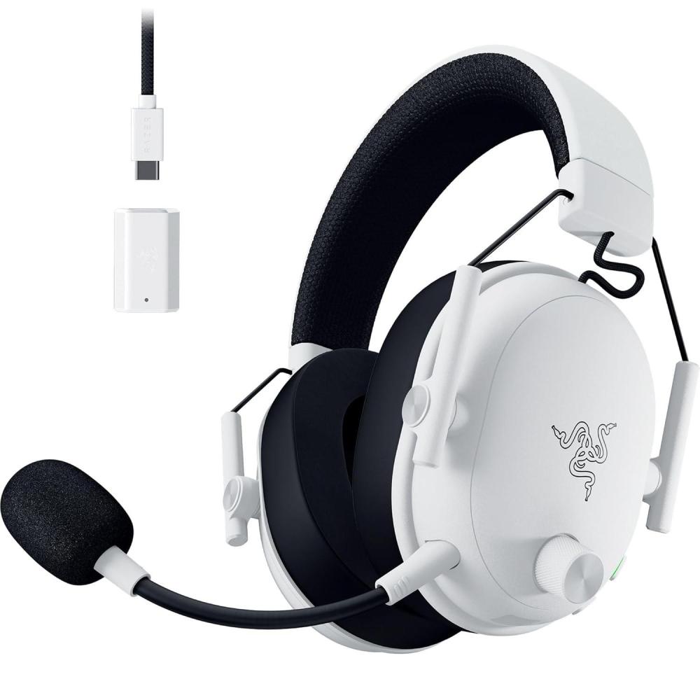 imageRazer BlackShark V3 Wireless Gaming Headset for PC 50mm Drivers  Super Wideband Mic  24 GHz Bluetooth USB  Works with Mac PS5 Nintendo Switch Smartphone  70 Hr Battery  White