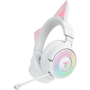 imageRazer Kraken Kitty V3 Pro Wireless RGB Gaming Headset Chroma RGB Kitty Ears  24 GHz Bluetooth 53 USB A  Super Wideband Mic  40mm Drivers  THX Spatial Audio  Comfortable Ear Cushions  White