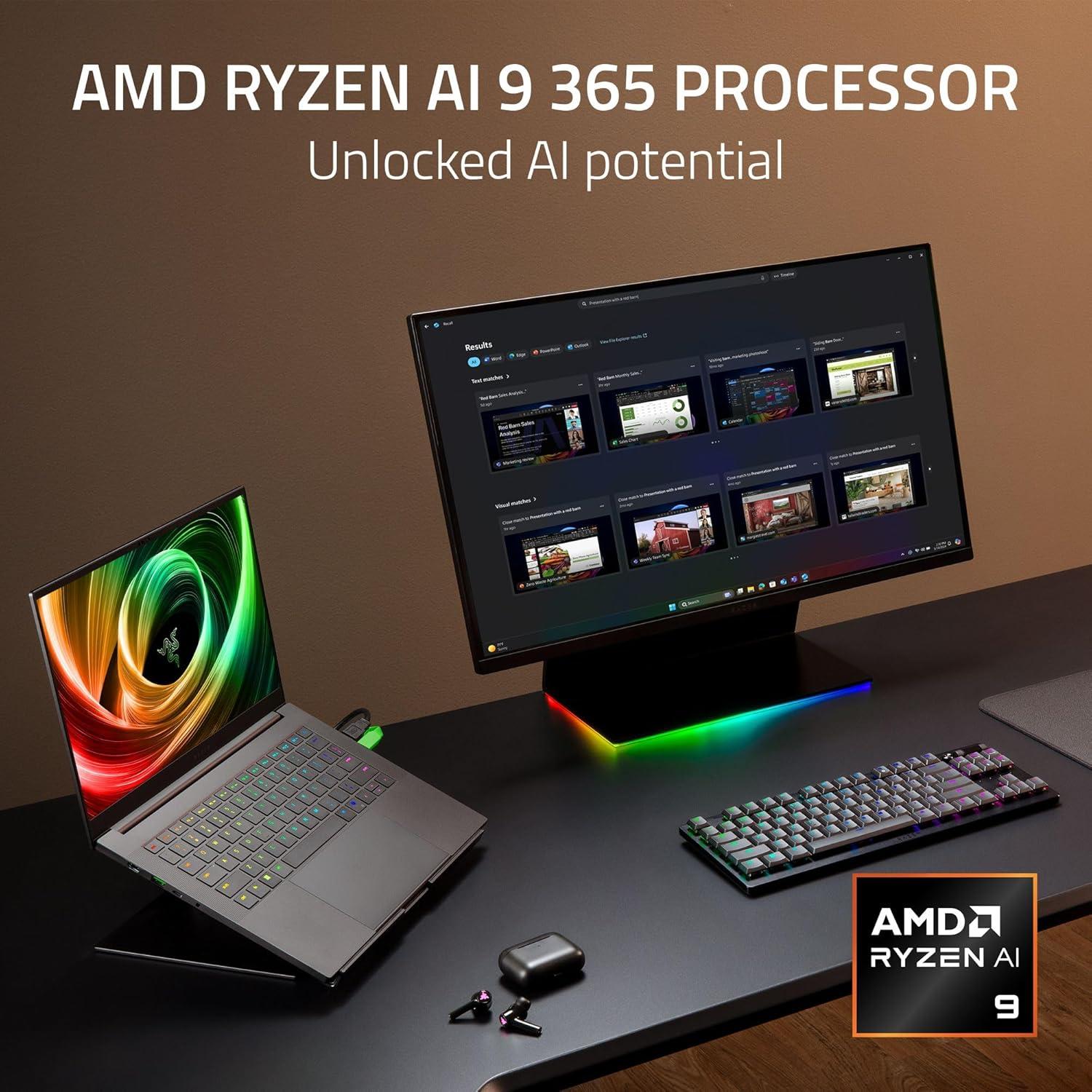 imageRazer Blade 14 2025 Gaming Laptop NVIDIA GeForce RTX 5070  AMD Ryzen AI 9 365 CPU  3K 120Hz OLED Display  32GB LPDDR5X RAM  1TB SSD  Thin ampamp Lightweight  Chroma RGB  Windows  MercuryRyzen AI 9 365
