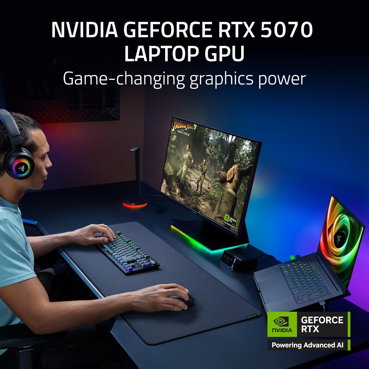 imageRazer Blade 14 2025 Gaming Laptop NVIDIA GeForce RTX 5070  AMD Ryzen AI 9 365 CPU  3K 120Hz OLED Display  32GB LPDDR5X RAM  1TB SSD  Thin ampamp Lightweight  Chroma RGB  Windows  MercuryRyzen AI 9 365