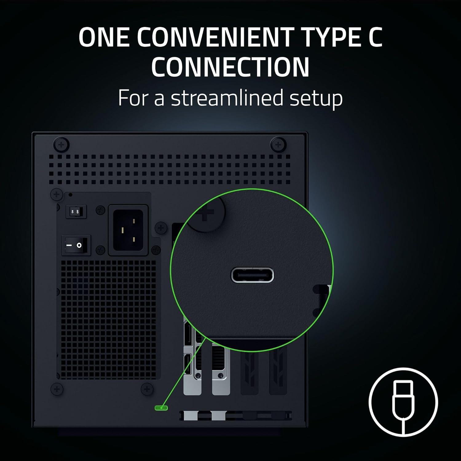 imageRazer Core X V2 External Graphics Enclosure eGPU Compatible with Windows 11 Thunderbolt 45 and USB 4 Laptops ampamp Devices  4 Slot Wide NVIDIAAMD Graphics Cards PCIe 40 Support  140W PD via USB C