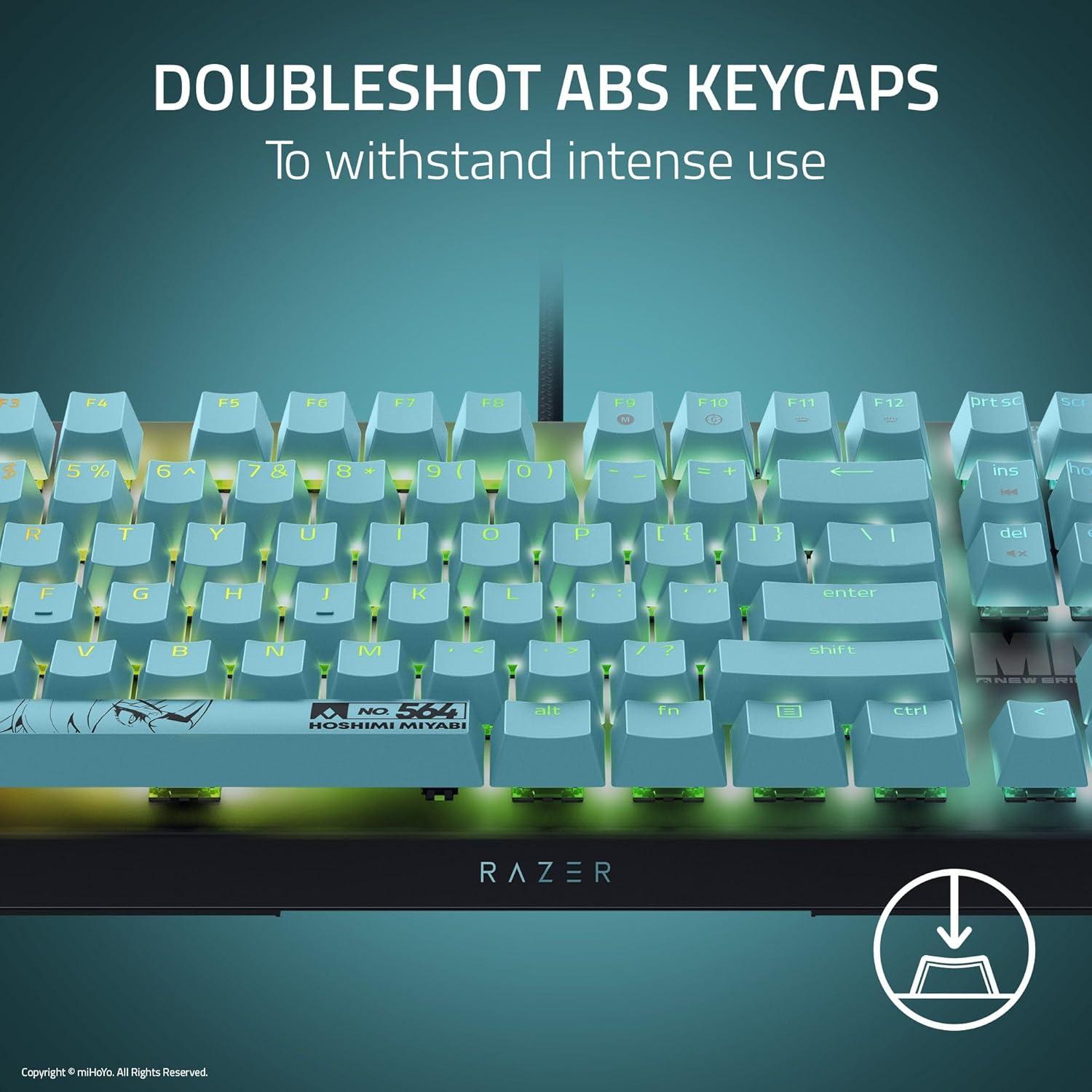 imageRazer BlackWidow V4 X Mechanical Gaming Keyboard Green Switches Tactile ampamp Clicky  6 Macro Keys  Chroma RGB  Doubleshot ABS Keycaps  Sound Dampening ampamp Stabilizers  Zenless Zone Zero Edition