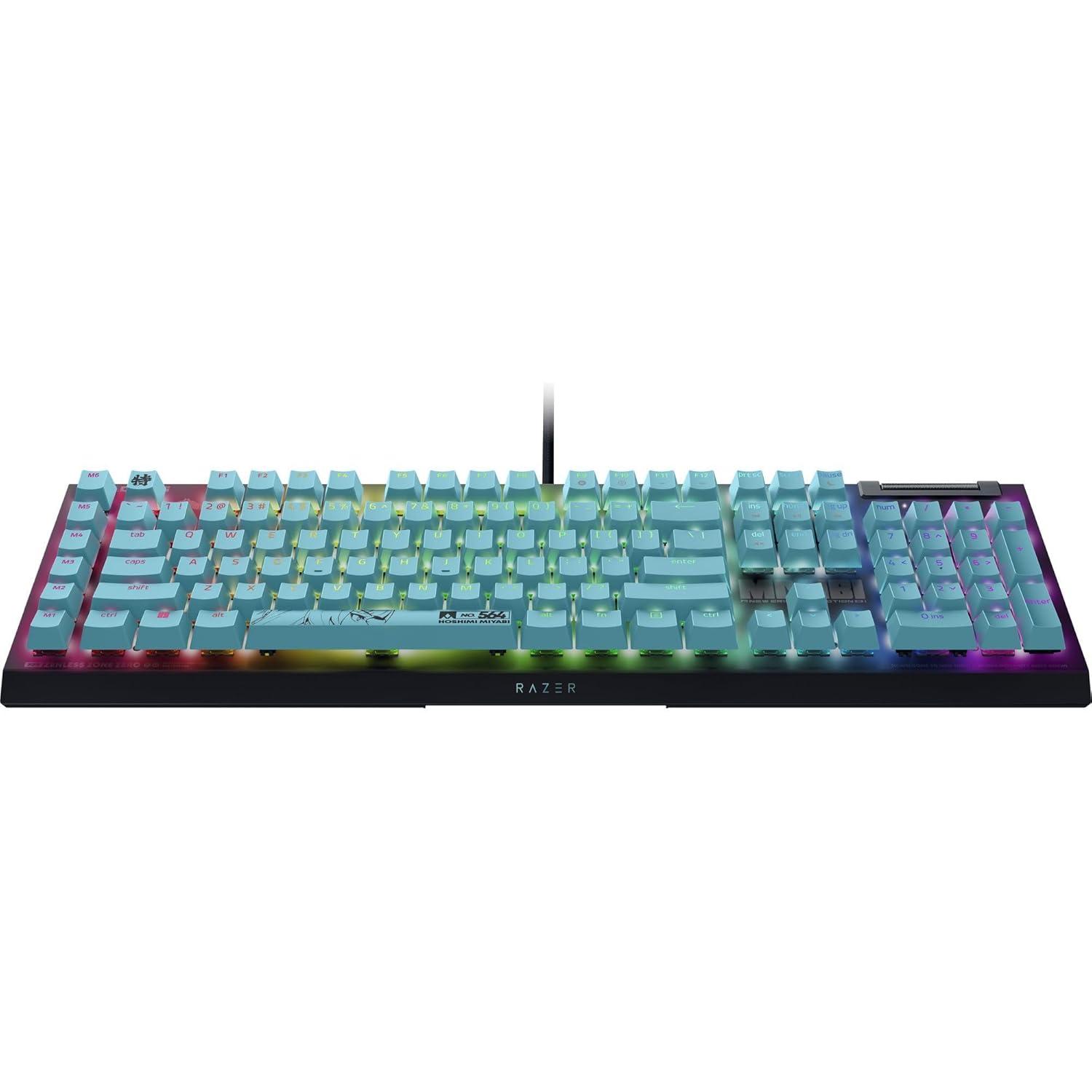 imageRazer BlackWidow V4 X Mechanical Gaming Keyboard Green Switches Tactile ampamp Clicky  6 Macro Keys  Chroma RGB  Doubleshot ABS Keycaps  Sound Dampening ampamp Stabilizers  Zenless Zone Zero Edition