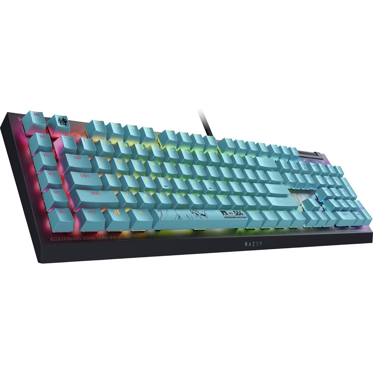 imageRazer BlackWidow V4 X Mechanical Gaming Keyboard Green Switches Tactile ampamp Clicky  6 Macro Keys  Chroma RGB  Doubleshot ABS Keycaps  Sound Dampening ampamp Stabilizers  Zenless Zone Zero Edition