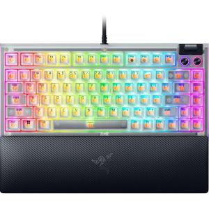 imageRazer BlackWidow V4 75 Mechanical Gaming Keyboard HotSwappable Design  Compact ampamp Durable  Orange Tactile Switches  Chroma RGB  MF Roller ampamp Media Keys  Comfortable Wrist Rest  Phantom WhitePhantom White