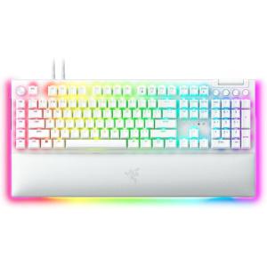 image:imageRazer BlackWidow V4 Pro Wired Mechanical Gaming Keyboard Green Switches Tactile amp Clicky  Doubleshot ABS Keycaps  Command Dial  8 Dedicated Macro Keys  Chroma RGB  Magnetic Wrist Rest  White