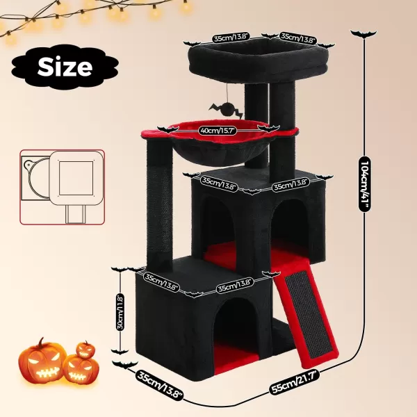 PAWZ Road Cat Tree 30 Inches Cat Tower with Dual Condos for Indoor Cats Plush Cat House with Padded Perch Scratching Ramp and Posts and Replaceable BallsBeigeBlack