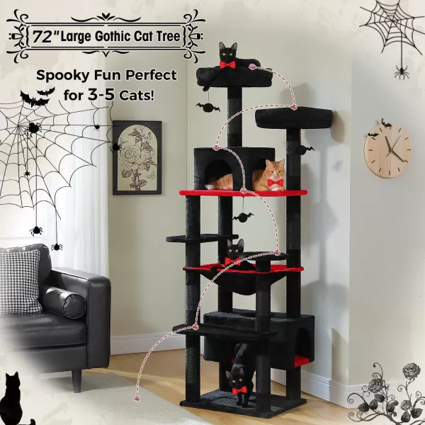 PAWZ Road Cat Tree 535 Inches Tall Cat Tower with Spacious Hammocks Condos and Scratching Posts Cat House with Dual Padded Perches for Indoor Large CatsBeigeBlack