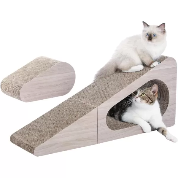 PAWZ Road Cat Scratching Post 2 in 1 Large 283quot Corrugated Cat Scratcher Three Sided Use Scratching Pad with Balls for Indoor Cats and Kittensscratching pad