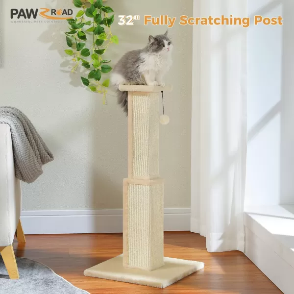 PAWZ Road 32quot Cats Ultimate Scratching PostBeigeBeige