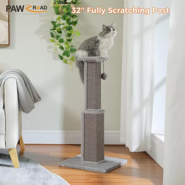 PAWZ Road 32quot Cats Ultimate Scratching PostBeigeGrey