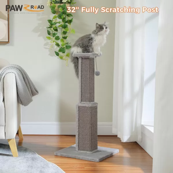 PAWZ Road 32quot Cats Ultimate Scratching PostBeigeGrey