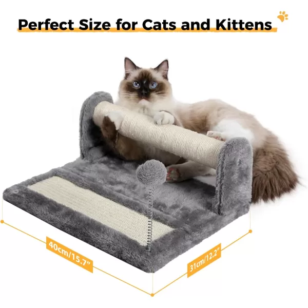 PAWZ Road Cat Scratching Post Bed Featuring with Soft Perch SisalCovered Scratch Posts and Pads with Play Ball Great for Kittens and CatsCat Post