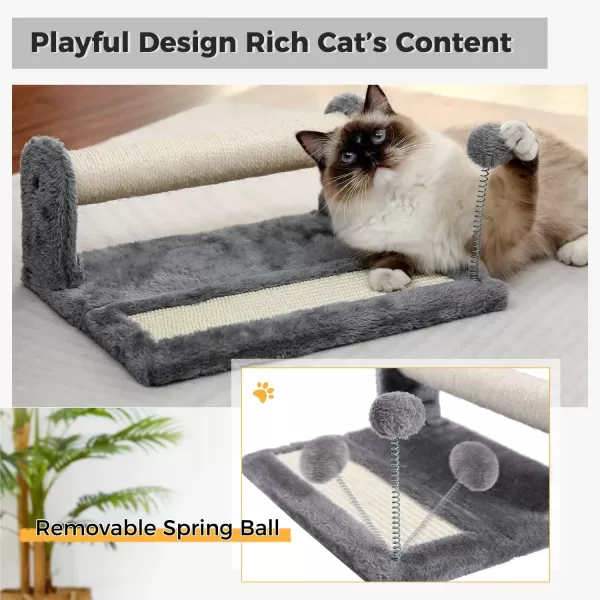 PAWZ Road Cat Scratching Post Bed Featuring with Soft Perch SisalCovered Scratch Posts and Pads with Play Ball Great for Kittens and CatsCat Post