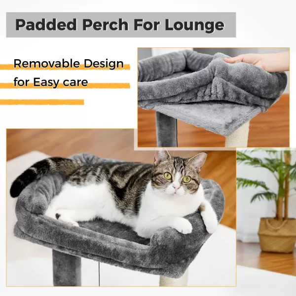 PAWZ Road Cat Scratching Post Bed Featuring with Soft Perch SisalCovered Scratch Posts and Pads with Play Ball Great for Kittens and CatsCat Post with Perch