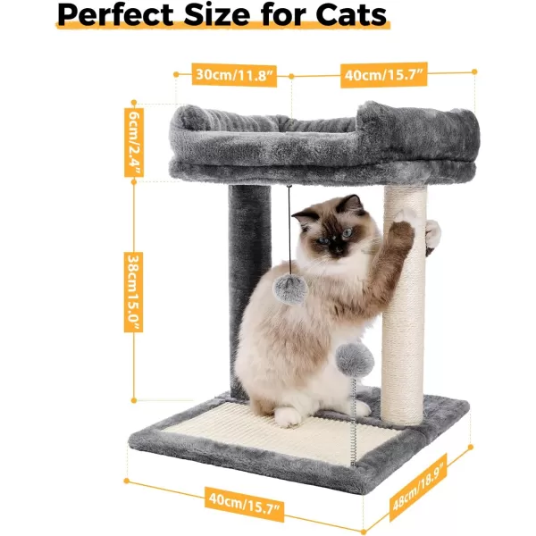 PAWZ Road Cat Scratching Post Bed Featuring with Soft Perch SisalCovered Scratch Posts and Pads with Play Ball Great for Kittens and CatsCat Post with Perch