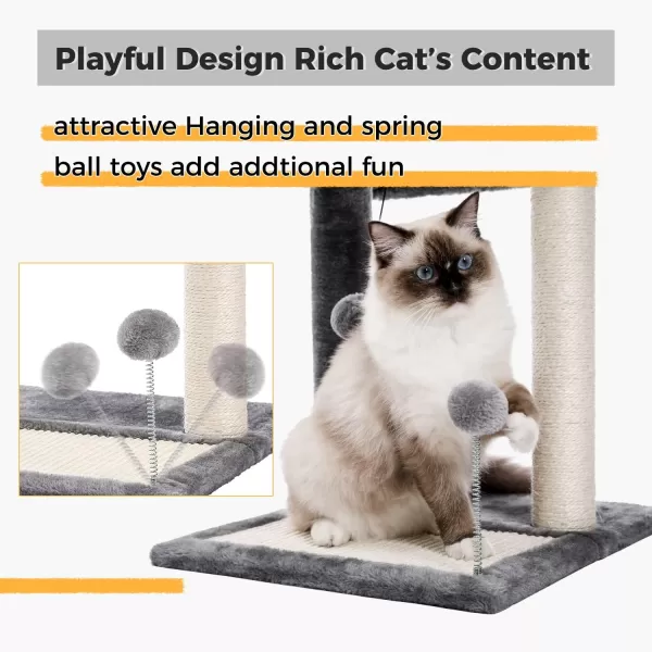 PAWZ Road Cat Scratching Post Bed Featuring with Soft Perch SisalCovered Scratch Posts and Pads with Play Ball Great for Kittens and CatsCat Post with Perch