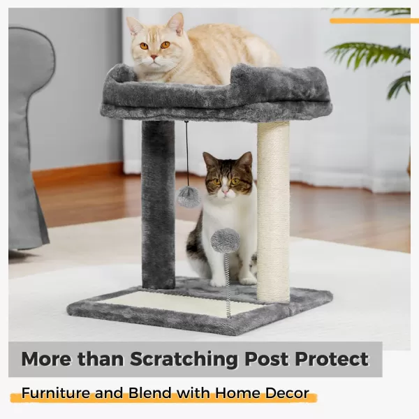 PAWZ Road Cat Scratching Post Bed Featuring with Soft Perch SisalCovered Scratch Posts and Pads with Play Ball Great for Kittens and CatsCat Post with Perch