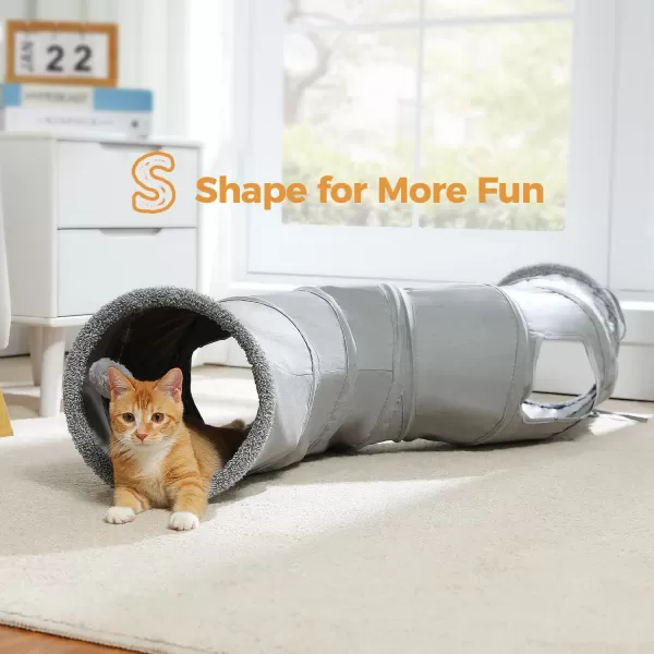 PAWZ Road Cat Tunnel Collapsible S Shape Cat Play Tube 105 Inches in DiameterS Shape