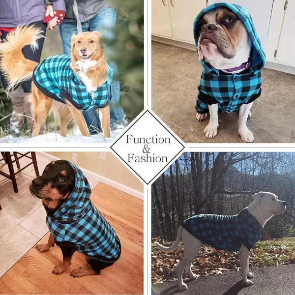 PAWZ Road Dog Coat Plaid Dog Sweater British Style Dog Vest Windproof Dog Jacket Dog Winter Clothes for Small Medium Large Dogs Red SmallBlue