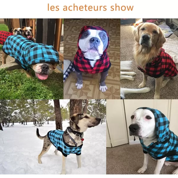 PAWZ Road Dog Coat Plaid Dog Sweater British Style Dog Vest Windproof Dog Jacket Dog Winter Clothes for Small Medium Large Dogs Red SmallBlue