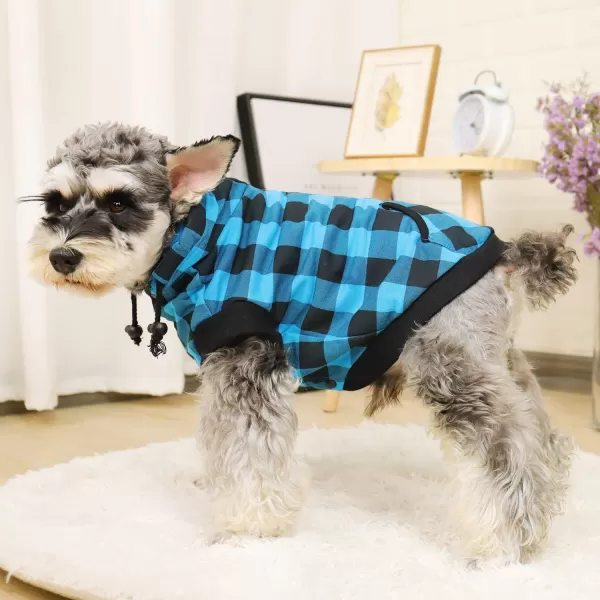 PAWZ Road Dog Coat Plaid Dog Sweater British Style Dog Vest Windproof Dog Jacket Dog Winter Clothes for Small Medium Large Dogs Red SmallBlue