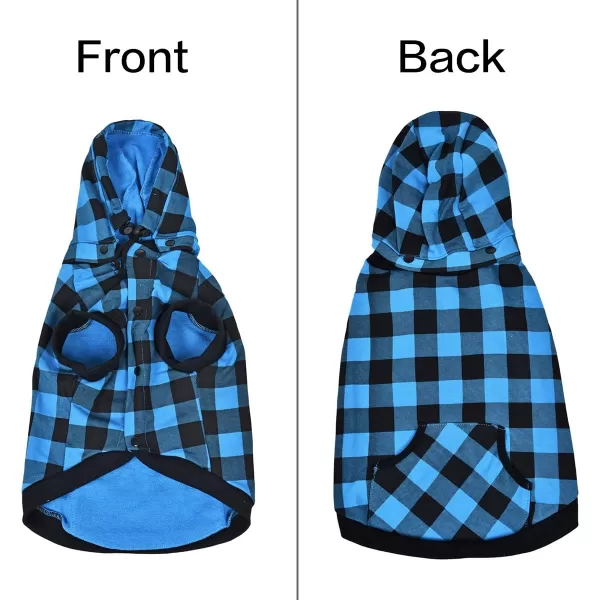 PAWZ Road Dog Coat Plaid Dog Sweater British Style Dog Vest Windproof Dog Jacket Dog Winter Clothes for Small Medium Large Dogs Red SmallBlue