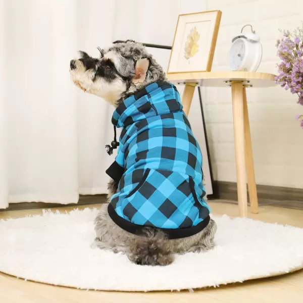 PAWZ Road Dog Coat Plaid Dog Sweater British Style Dog Vest Windproof Dog Jacket Dog Winter Clothes for Small Medium Large Dogs Red SmallBlue