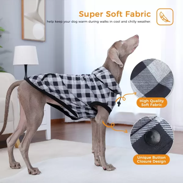 PAWZ Road Dog Coat Plaid Dog Sweater British Style Dog Vest Windproof Dog Jacket Dog Winter Clothes for Small Medium Large Dogs Red SmallGrey