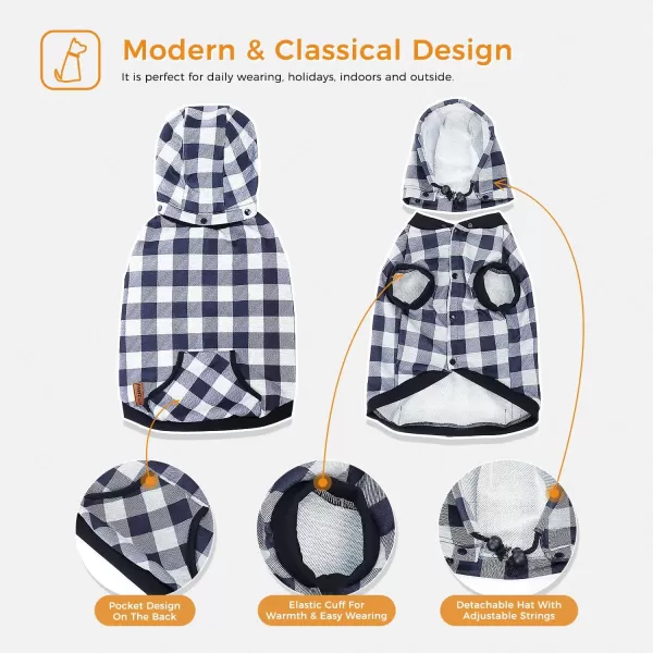 PAWZ Road Dog Coat Plaid Dog Sweater British Style Dog Vest Windproof Dog Jacket Dog Winter Clothes for Small Medium Large Dogs Red SmallGrey