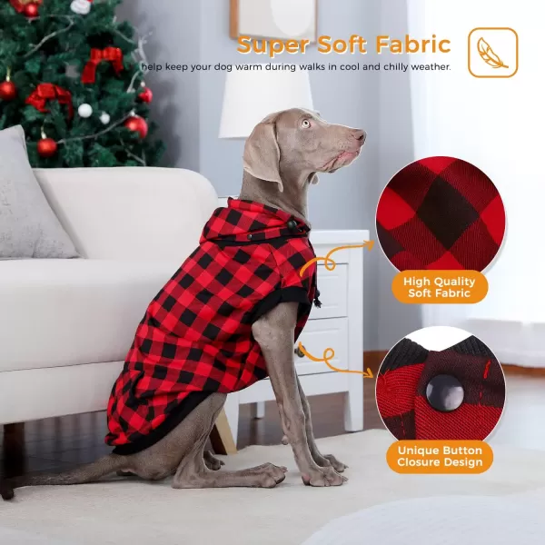 PAWZ Road Dog Coat Plaid Dog Sweater British Style Dog Vest Windproof Dog Jacket Dog Winter Clothes for Small Medium Large Dogs Red SmallRed