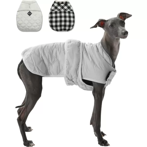 PAWZ Road Dog Winter Coat with 5 Layers Warm Material Reversible Dog Clothes with 2 Sides Dog Jacket Outdoor Water Repellent Light Beige Plaid XSBeige Plaid