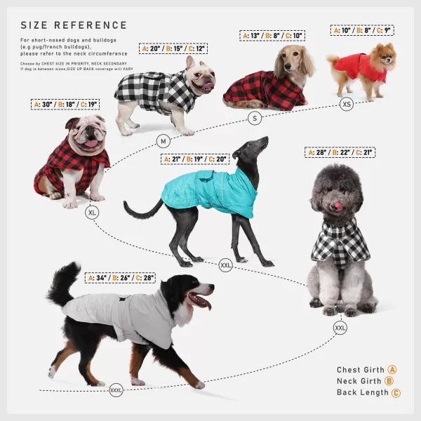 PAWZ Road Dog Winter Coat with 5 Layers Warm Material Reversible Dog Clothes with 2 Sides Dog Jacket Outdoor Water Repellent Light Beige Plaid XSBeige Plaid