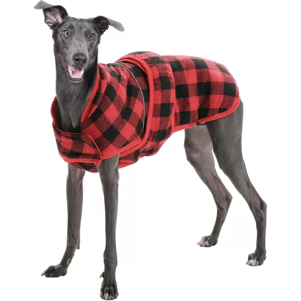 PAWZ Road Dog Winter Coat with 5 Layers Warm Material Reversible Dog Clothes with 2 Sides Dog Jacket Outdoor Water Repellent Light Beige Plaid XSRed Plaid