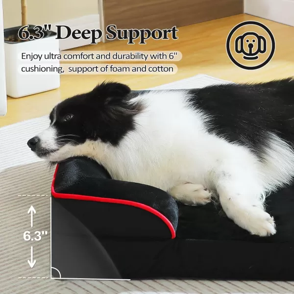 PAWZ Road Orthopedic Dog Bed Bolster Small Dog Bed for Small Dogs with Memory Foam2Layer Waterproof Cover and NonSlip Bottom for Small Medium and Large DogBlueSmallBlack