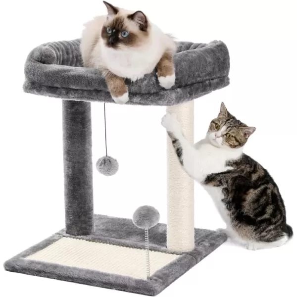 PAWZ Road Cat Scratching Post Bed Featuring with Soft Perch SisalCovered Scratch Posts and Pads with Play Ball Great for Kittens and CatsCat Post with Perch