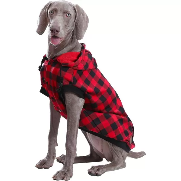 PAWZ Road Dog Coat Plaid Dog Sweater British Style Dog Vest Windproof Dog Jacket Dog Winter Clothes for Small Medium Large Dogs Red SmallRed