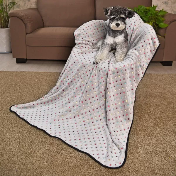 PAWZ Road Dog Blanket Soft Fleece Pet Blanket Washable Cat Blanket for Couch Blanket Beige MediumBeige