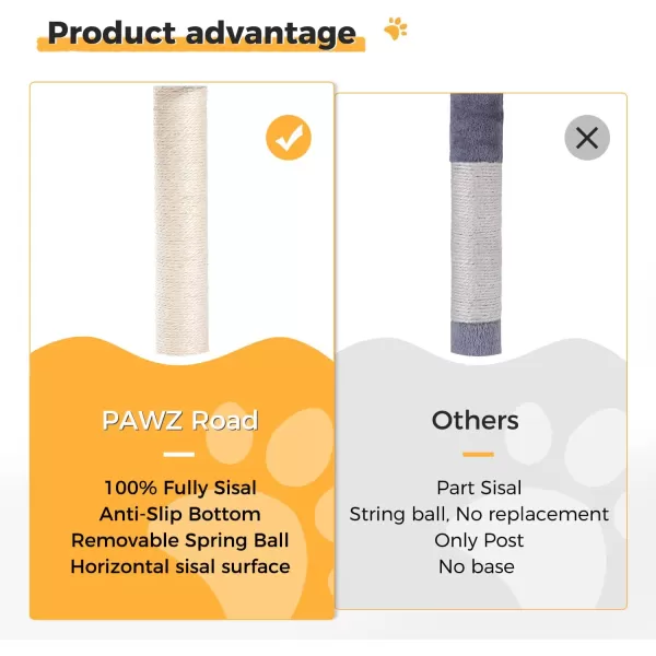 imagePAWZ Road Cat Scratching Post Bed Featuring with Soft Perch SisalCovered Scratch Posts and Pads with Play Ball Great for Kittens and CatsCat Post