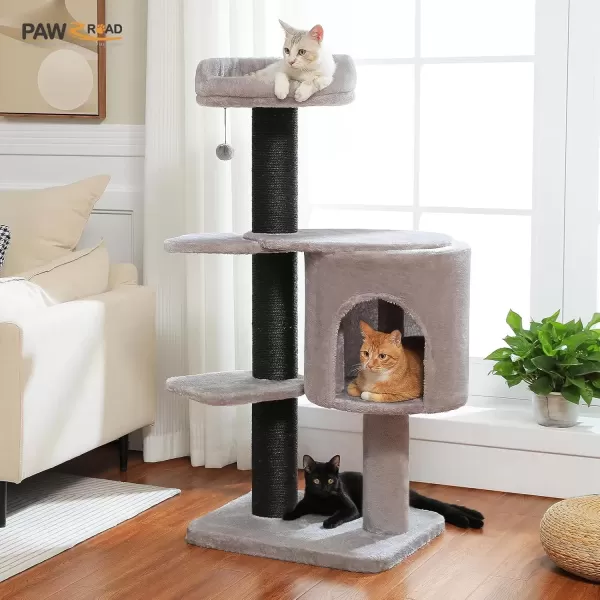 imagePAWZ Road Large Cat Tree 67 Inches Cat Tower for Indoor Cats with 13 Thick FullyWrapped Scratching Posts MultiLevel Cat Condo Super Large Perch ampamp Hammocks for Adult Cats 20 lbsPinkBlack