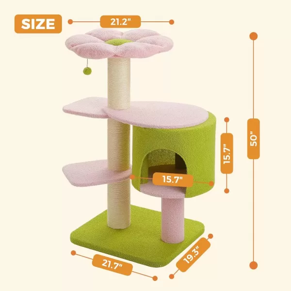 imagePAWZ Road Large Cat Tree 67 Inches Cat Tower for Indoor Cats with 13 Thick FullyWrapped Scratching Posts MultiLevel Cat Condo Super Large Perch ampamp Hammocks for Adult Cats 20 lbsPinkPink