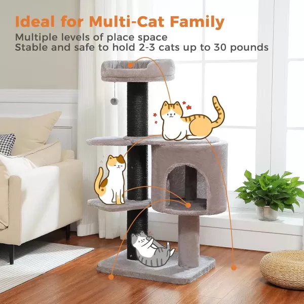 imagePAWZ Road Large Cat Tree 67 Inches Cat Tower for Indoor Cats with 13 Thick FullyWrapped Scratching Posts MultiLevel Cat Condo Super Large Perch ampamp Hammocks for Adult Cats 20 lbsPinkBlack