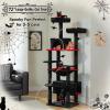 imagePAWZ Road 72 Inches Cat Tree for Indoor Cats Large Adults Tall Cat Tower with Large Mental Hammock7 SisalCovered Scratching Posts 2 Padded Perches Condos and Basket Charcoal GrayBlack