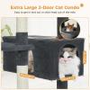 imagePAWZ Road 72 Inches Cat Tree for Indoor Cats Large Adults Tall Cat Tower with Large Mental Hammock7 SisalCovered Scratching Posts 2 Padded Perches Condos and Basket Charcoal GrayDark Gray