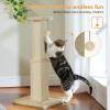 imagePAWZ Road Carpet Cat Scratching Post 32 Tall Scratching Post for Indoor Cats Adults Ultimate Scratch Post with Carpet Large Base and Removable Dangling Ball GreenBeige