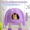 imagePAWZ Road CartoonThemed Cat Tree 2 in 1 Modern Cat Tree Tower with 2 Large Cat Condos 3Level Robot Artistic Modeling Cat Furniture Tree for Indoor Cats 43quot BluePurple