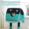 imagePAWZ Road CartoonThemed Cat Tree 2 in 1 Modern Cat Tree Tower with 2 Large Cat Condos 3Level Robot Artistic Modeling Cat Furniture Tree for Indoor Cats 43quot BlueTurquoise