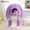imagePAWZ Road CartoonThemed Cat Tree 2 in 1 Modern Cat Tree Tower with 2 Large Cat Condos 3Level Robot Artistic Modeling Cat Furniture Tree for Indoor Cats 43quot BluePurple